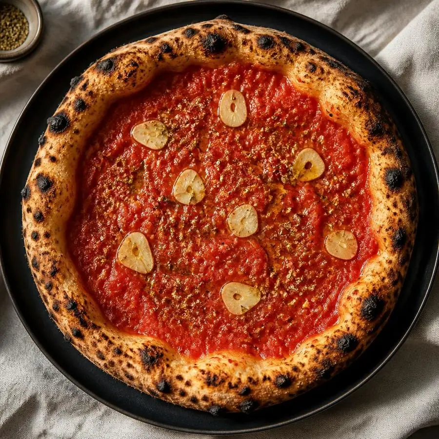 Pizza Marinara met San Marzano-tomaat, knoflook en oregano