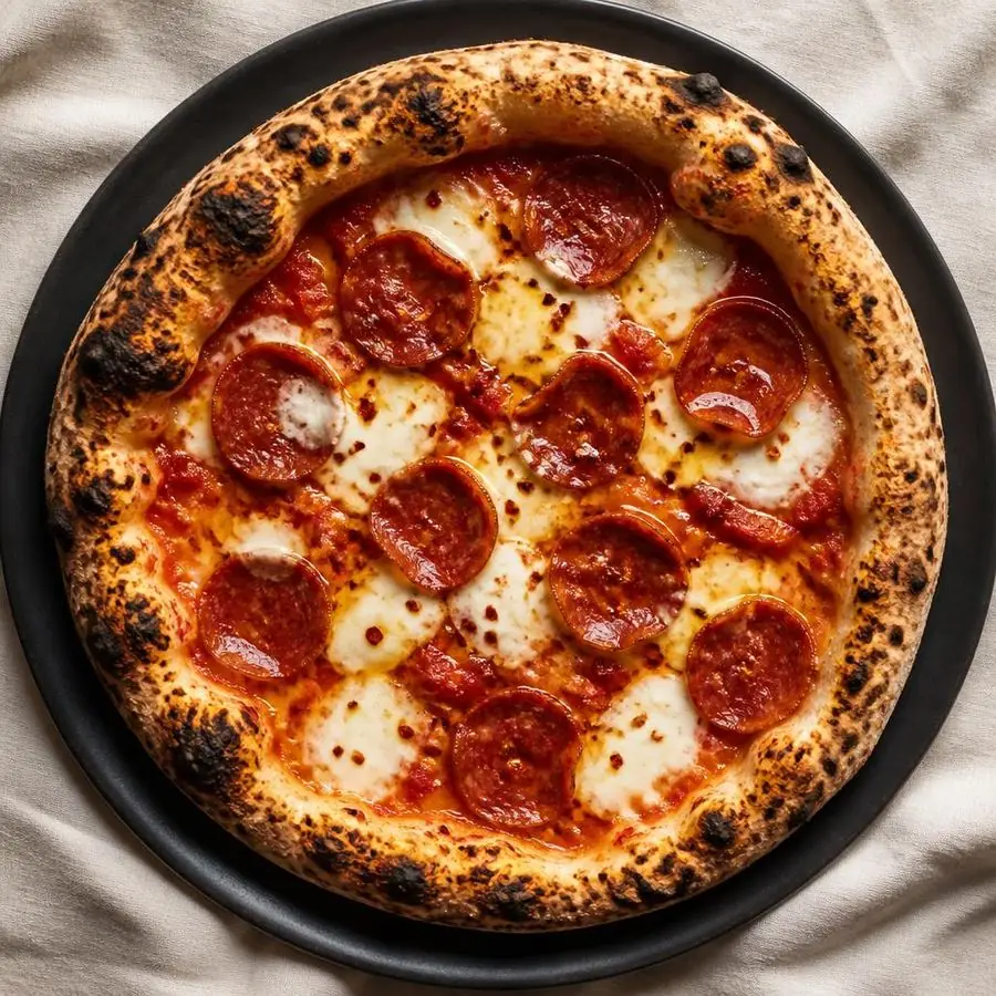Pizza Diavola Napoletana met salame Napoli en peperoncino