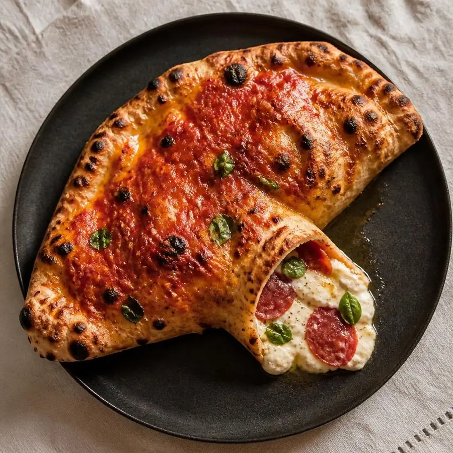 Ripieno al Forno met ricotta, salame Napoli en fior di latte